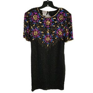 Stenay Silk Sequin Flower Burst Party Dress 14